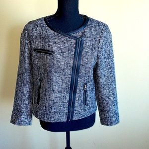 Banana Republic Tweed Side Zip Moto Jacket 8P